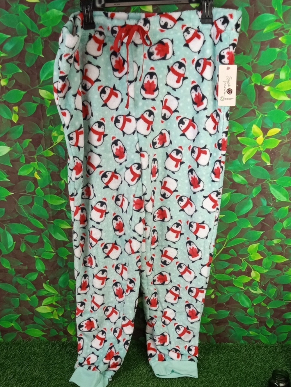 🎁 Holiday Cozy Penguin Print Kids Pajama Pants - Light Blue